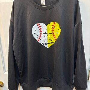 NWOT Baseball/Softball XL Black Sweatshirt